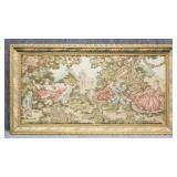 French Garden Tapestry Panel w/ Fabric Frame
