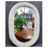 Oval Mirror in Wicker Frame