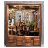 Beveled Mirror in MCM Brutalist Style Frame