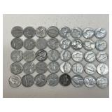 Pre 1964 Jefferson Nickels/ 40 pc