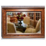 XL Thomasville Beveled Mirror in Burl Wood Frame