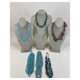 Mixed Stone Necklaces- Turquoise, Carnelian +