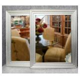 Pair of Mirrors with Silver Tone Frames