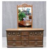 Dresser w/ 9 Drawers & Mirror