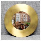 Round Mirror with Brass Frame