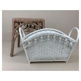 Wicker Basket & End Table