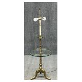 Metal & Glass Floor Lamp w / Table