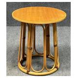 Round Bamboo End Table