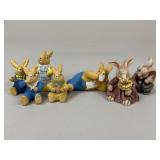 7 Bunny Figurines