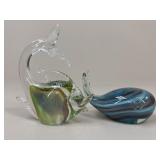 Art Glass Fish & Whale