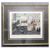 "Marriage by Registrar" Handcolored Etching