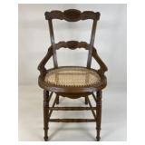 Wood Chair w/ Rattan Seat