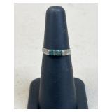 Sz 5 Sterling Silver Ring w/ Turquoise