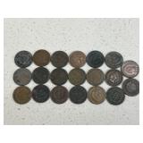 Indian Head Pennies / 20 Coins