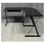 Glass Top L-Shaped Desk