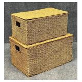 Nesting Woven Hinged Baskets 2 pc