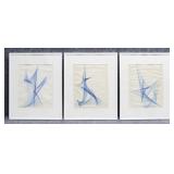 Tami Lin Cannizzaro Blue Geometric Drawings 3/PC