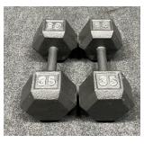 Pair of CAP 35 lb Dumbbells