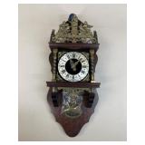 Wall Clock w/ Brass Accents