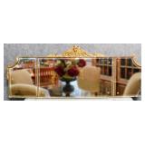 Vintage 3 Panel Beveled Mirror in Gold Frame