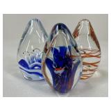 Art Glass Paperweights / 3 pc