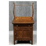 Antique Tiger Oak Washstand w/Rack