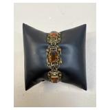 Vintage Glass & Brass Bracelet