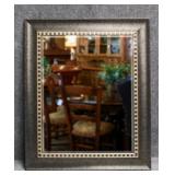 Beveled Mirror in Framed w/Geometric detail