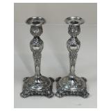 Pair of Wm Rogers & Son Silverplate Candle Holders