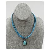 Necklace w/ Sterling Silver & Turquoise Pendant