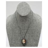 Sterling Silver Necklace w/ Cameo Pendant