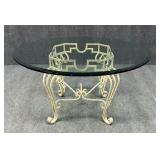 Heavy Glass Top Round Dining Table