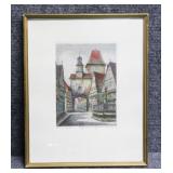 Rothenburg Tauber Hand-colored Etching