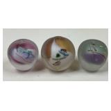 Round Art Glass Bud Vases / 3 pc