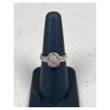 Sz 7 Sterling Silver Ring w/ Stone