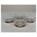 Arcoroc Crystal w/ Copper Base Bowls / 4 pc