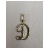 14k Gold "D" Pendant