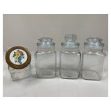 Glass Canisters/ 4 pc