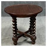 Wood Side Table w / Turned Legs