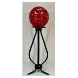 Glass Orb on Metal Stand