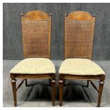 Cane Back Dining Chairs / 2 pc