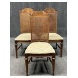 Cane Back Dining Chairs / 3 pc