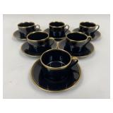 Fitz & Floyd "Pavillon" Porcelain Cup & Saucers