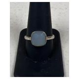 Sz 11 Sterling Silver Ring & Chalcedony Ring