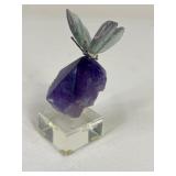 Carved Gemstone Butterfly on Amethyst