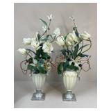 Artificial Floral Arrangements in Resin Vases