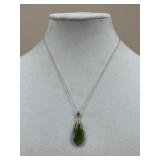 14k Gold Necklace w/ Jade Pendant