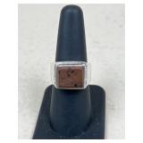 Sz 8.5 Sterling Silver Ring w/ Stone