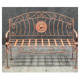 Painted Metal Garden Bench w/ Texas Seal
