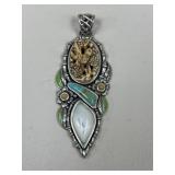 Sterling Silver Pendant w/ Stones